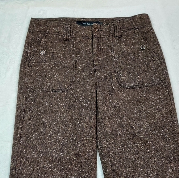 Calvin Klein Jeans Wool Blend Lined Dress Pants Mid Rise Straight Leg Size 6 - Picture 3 of 12